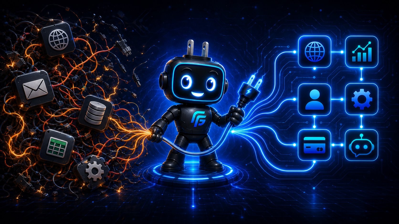 Plugflo's robot turning scattered, disconnected tools into one organized, connected system